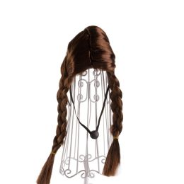 Pet Wig Afro Bangs Cat (Option: Brown Double Braid-Head Circumference)