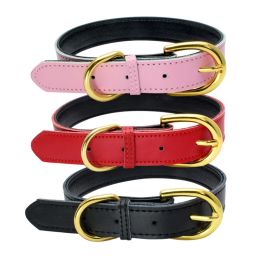 Genuine Leather Dog Collar; Wide Dog Collar; Soft Padded Breathable Adjustable Tactical Waterproof Pet Collar (colour: white)