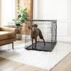 Double-Door Foldable Metal Wire Dog Crate with Divider; X-Large; 42"