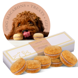 Dog Macarons - Count of 6 (Dog Treats | Dog Gifts) (Flavor: Salted Caramel)