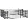 vidaXL Outdoor Dog Kennel Steel 357.1 ftÂ²