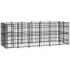 vidaXL Outdoor Dog Kennel Steel 119 ftÂ²