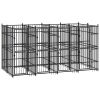 vidaXL Outdoor Dog Kennel Steel 79.3 ftÂ²