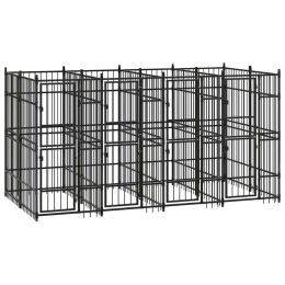 vidaXL Outdoor Dog Kennel Steel 79.3 ftÂ² (Color: Black)