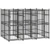 vidaXL Outdoor Dog Kennel Steel 59.5 ftÂ²