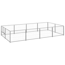 vidaXL Dog Kennel Silver 86.1 ftÂ² Steel (Color: Silver)