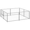 vidaXL Dog Kennel Silver 43.1 ftÂ² Steel