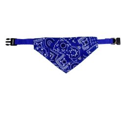 Pet's Saliva Towel Polyester Printed Small Dogcat Retractable Collar Triangular Binder (Option: Dark Blue-L)