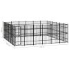 vidaXL Outdoor Dog Kennel Steel 357.1 ftÂ²