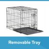 Double-Door Folding Metal Wire Dog Crate with Divider; Large; 36"