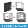 Double-Door Foldable Metal Wire Dog Crate with Divider; X-Large; 42"