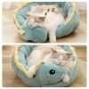 Cartoon Animals Shape Cute  Duck Cat Bed With Summer Mat Round Cat House Kennel Cushion Four Seasons Universal