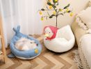 Cartoon Animals Shape Cute  Duck Cat Bed With Summer Mat Round Cat House Kennel Cushion Four Seasons Universal