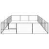 vidaXL Dog Kennel Black 258.3 ftÂ² Steel