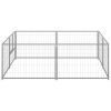 vidaXL Dog Kennel Silver 43.1 ftÂ² Steel