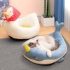 Cartoon Animals Shape Cute  Duck Cat Bed With Summer Mat Round Cat House Kennel Cushion Four Seasons Universal