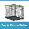 Double-Door Folding Metal Wire Dog Crate with Divider; Large; 36"