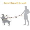 Double Dogs Leash No-Tangle Dogs Lead Reflective Dogs Walking Leash w/ Swivel Coupler Padded Handle