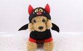 Pet Black Bat Wing Costume Hooded Winter Warm Sweater Halloween Costume