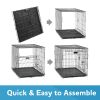 Double-Door Foldable Metal Wire Dog Crate with Divider; X-Large; 42"