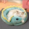 Cartoon Animals Shape Cute  Duck Cat Bed With Summer Mat Round Cat House Kennel Cushion Four Seasons Universal