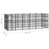 vidaXL Outdoor Dog Kennel Steel 119 ftÂ²