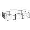 vidaXL Dog Kennel Black 64.6 ftÂ² Steel