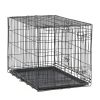 Double-Door Foldable Metal Wire Dog Crate with Divider; X-Large; 42"