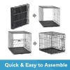 Single-Door Folding Dog Crate with Divider; 24"