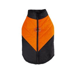 Cross-border Hot Sale Pet Clothing Thickened Warm Dog Cotton Vest Autumn And Winter Pet Dog Clothes In Stock Wholesale (Option: Black Orange-L)