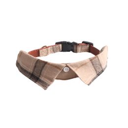 Pet Supplies Gentleman Dog Collar Bow Tie Detachable (Option: Brown-L)