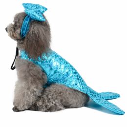 Mermaid Accessories Small Dog Cat Dog Clothes (Option: Blue-L)