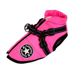 Pet Clothes Waterproof And Warm (Option: Rose Red Chest Back Vest-M)