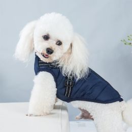 Pet Clothes Waterproof And Warm (Option: Dark Blue Chest Back Vest-2XL)