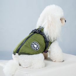 Pet Clothes Waterproof And Warm (Option: Army Green Chest Back Vest-XL)